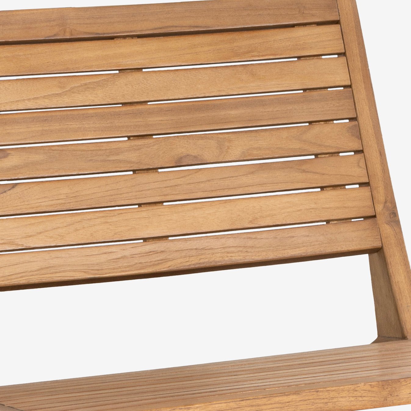 Leo Mid-Century Modern Wood Armless Outdoor Patio Chair, Natural