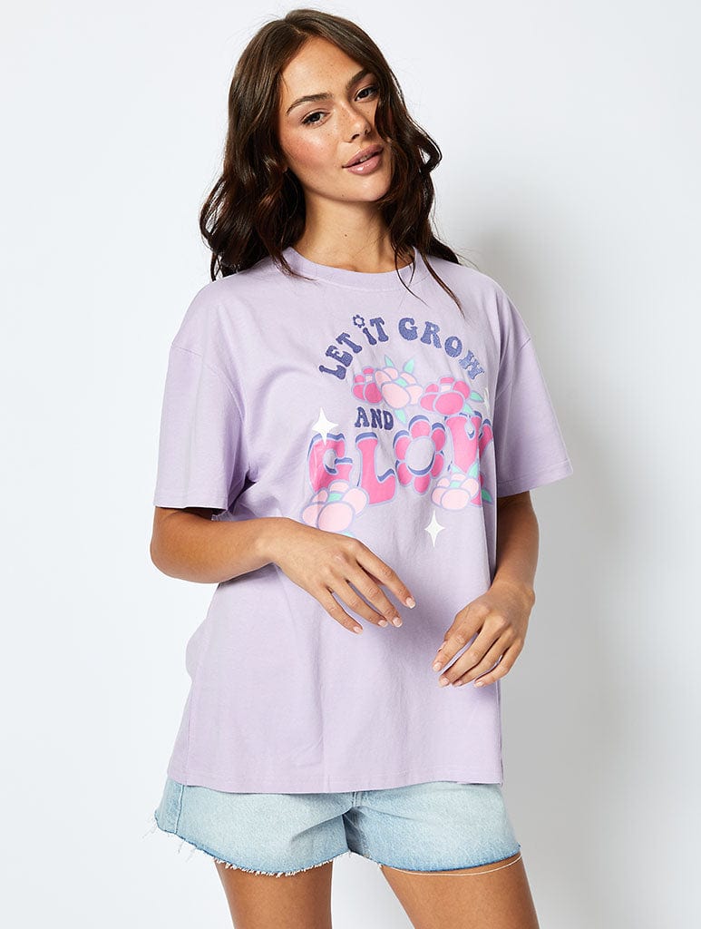 Let It Grow And Glow T-Shirt in Lilac