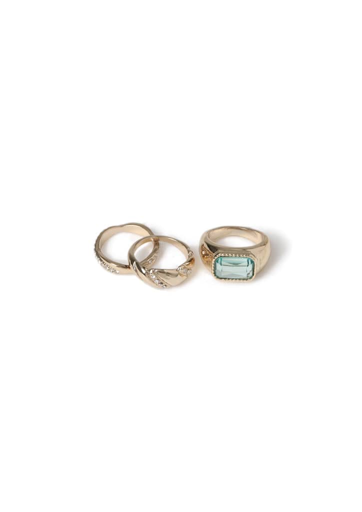 Liars & Lovers 3 Pack Stacking Rings with Stones