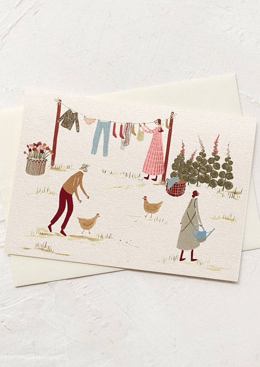 Life With Chickens Blank Card