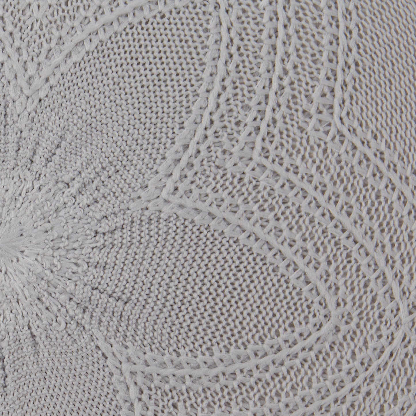 Light Gray Floral Pp Woven Round Placemats, Set Of 6