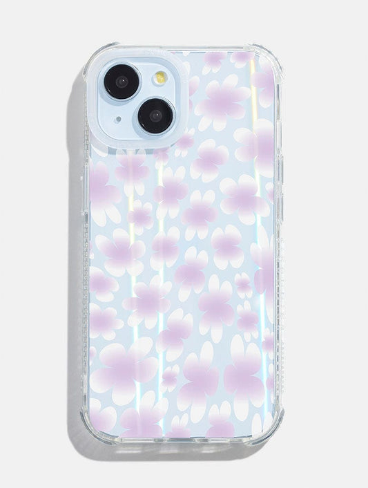 Lilac Blur Warped Flower Shock iPhone Case
