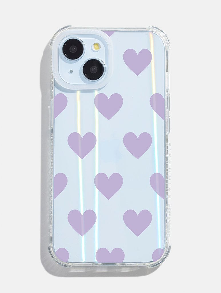 Lilac Heart Holo Shock iPhone Case