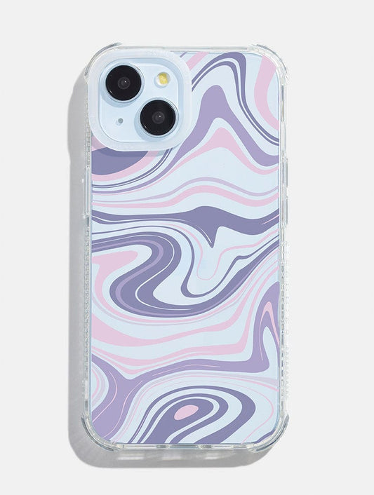 Lilac Retro Swirl Shock iPhone Case