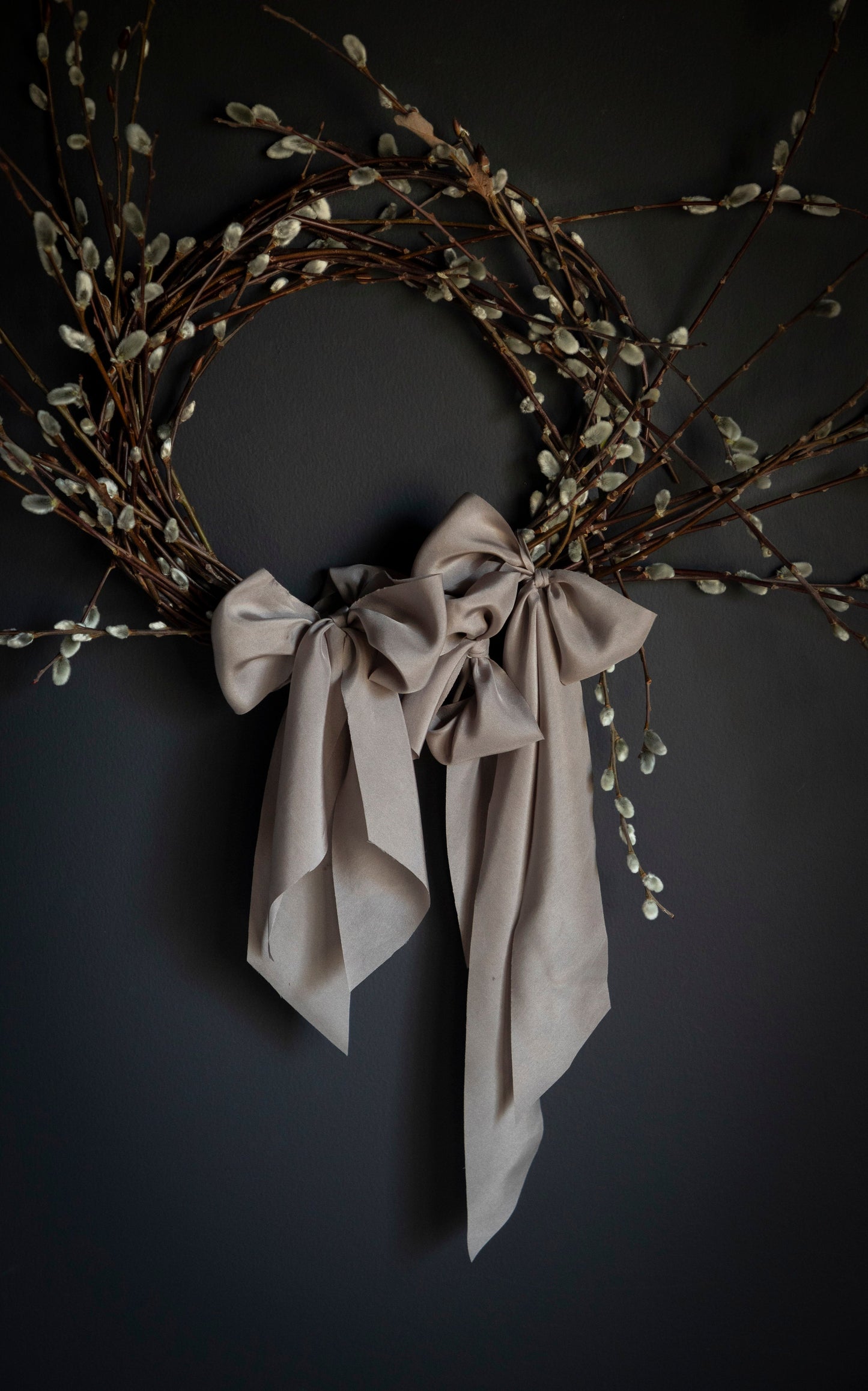 Lilac Gray Silk Ribbon