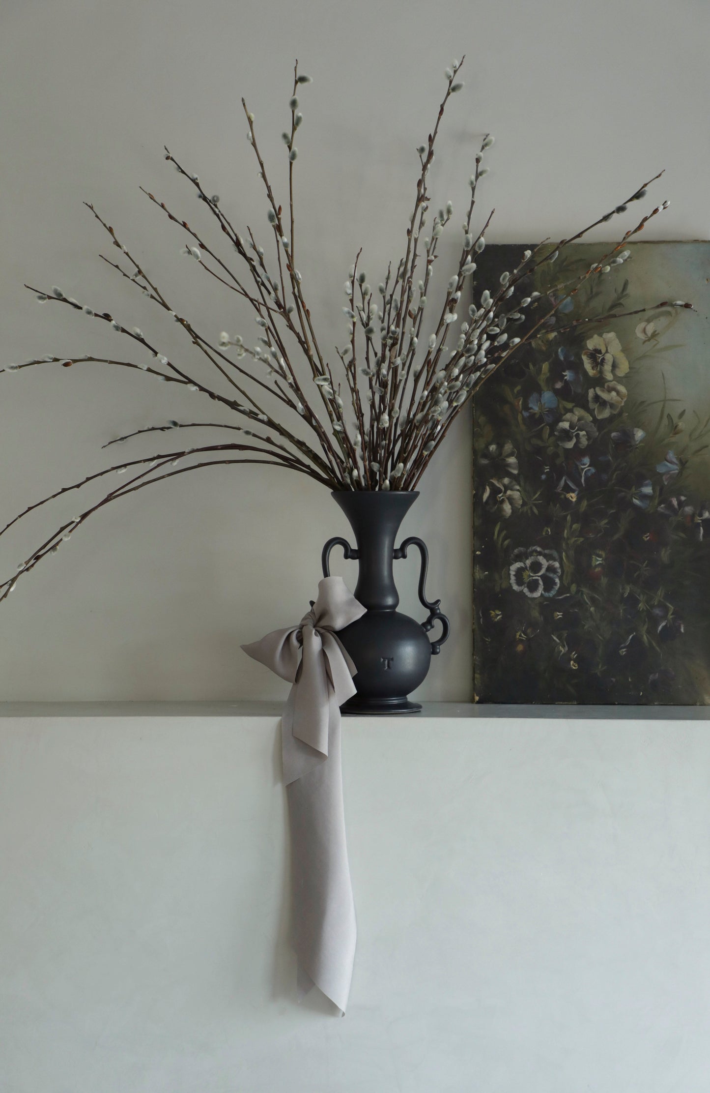 Lilac Gray Silk Ribbon