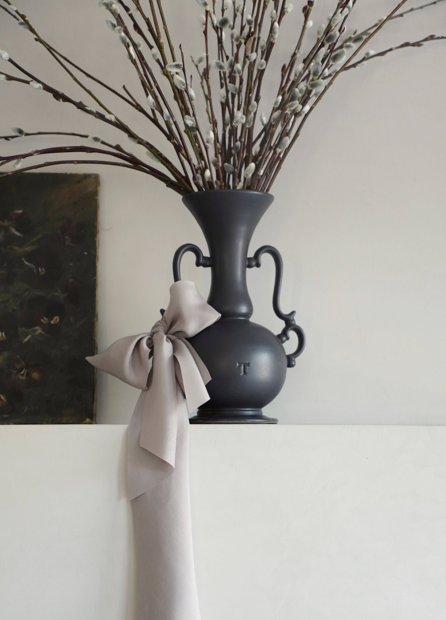 Lilac Gray Silk Ribbon