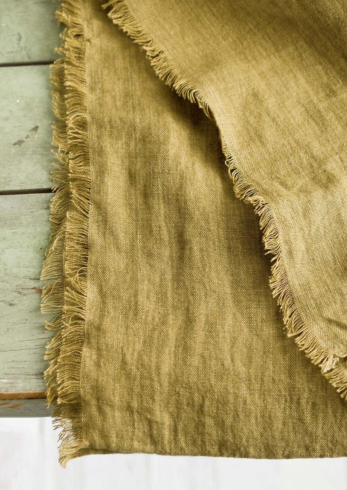 Frayed Edge Linen Table Runner