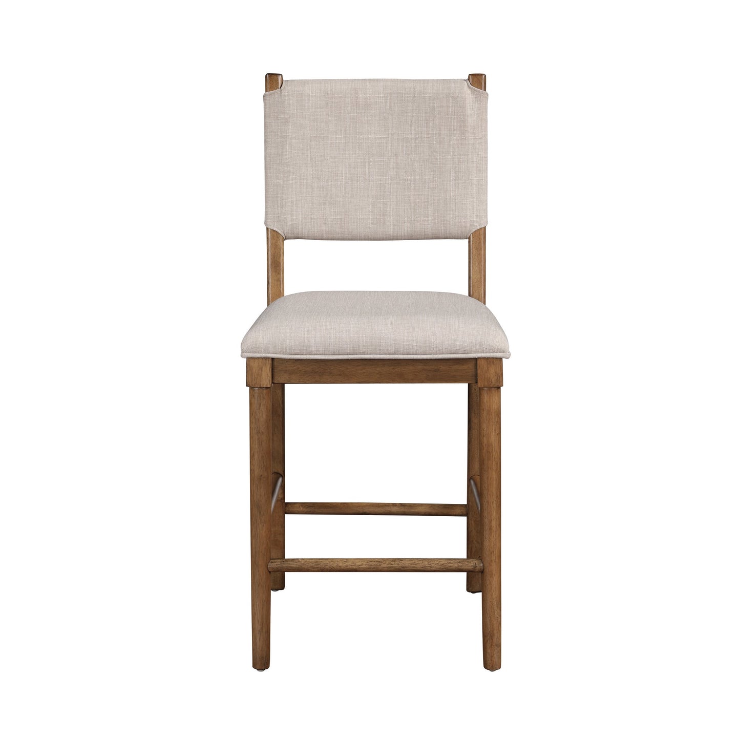 Upholstered Counter Chair with Footrest and Open Back, Set of 2
