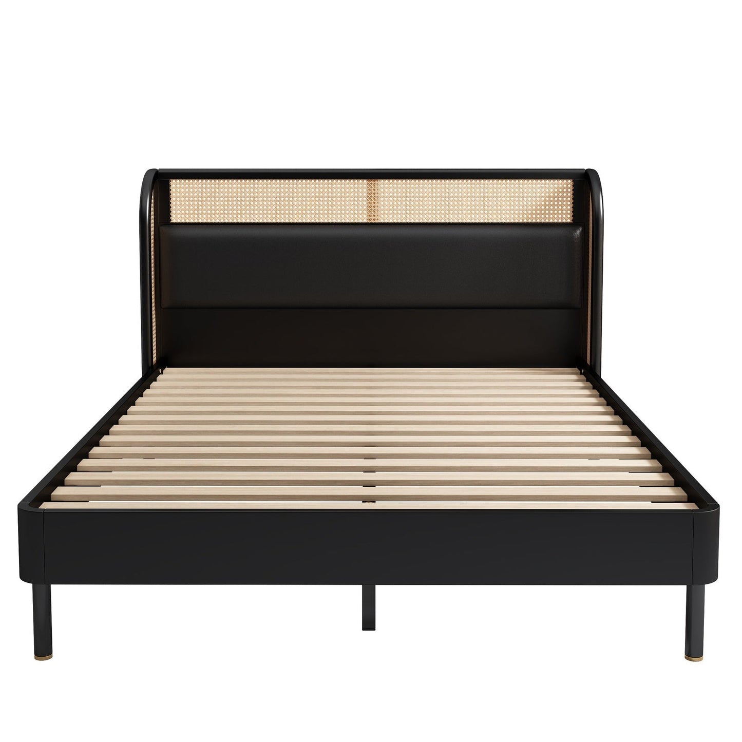 Logan Platform Cannage Rattan Queen Bed