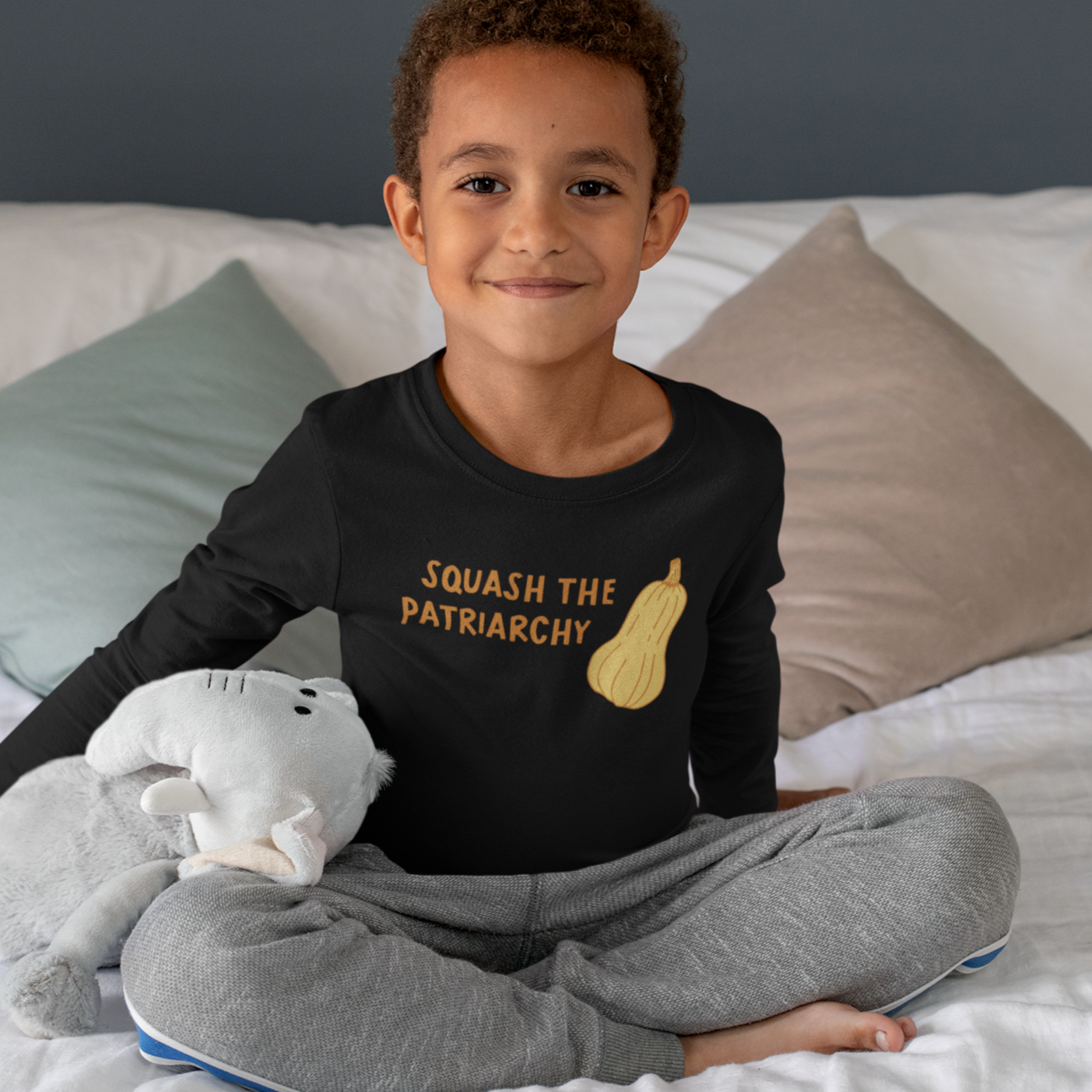 Squash The Patriarchy Long Sleeve Kids Tee