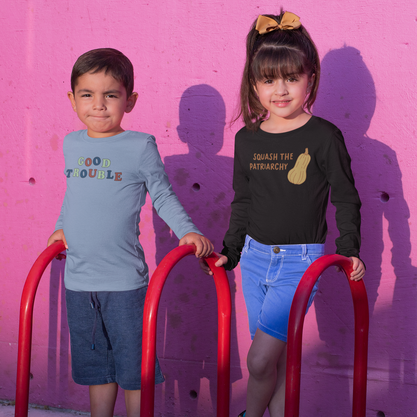 Squash The Patriarchy Long Sleeve Kids Tee