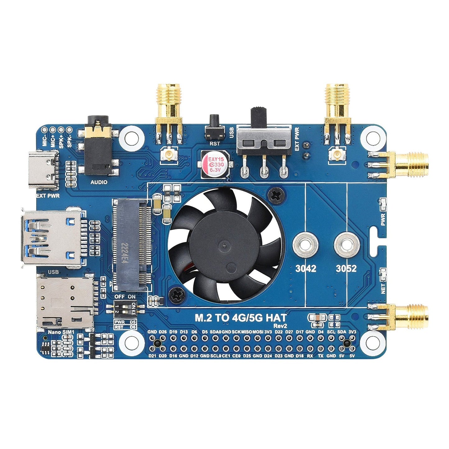LTE Cat 6 Communication HAT for Raspberry Pi