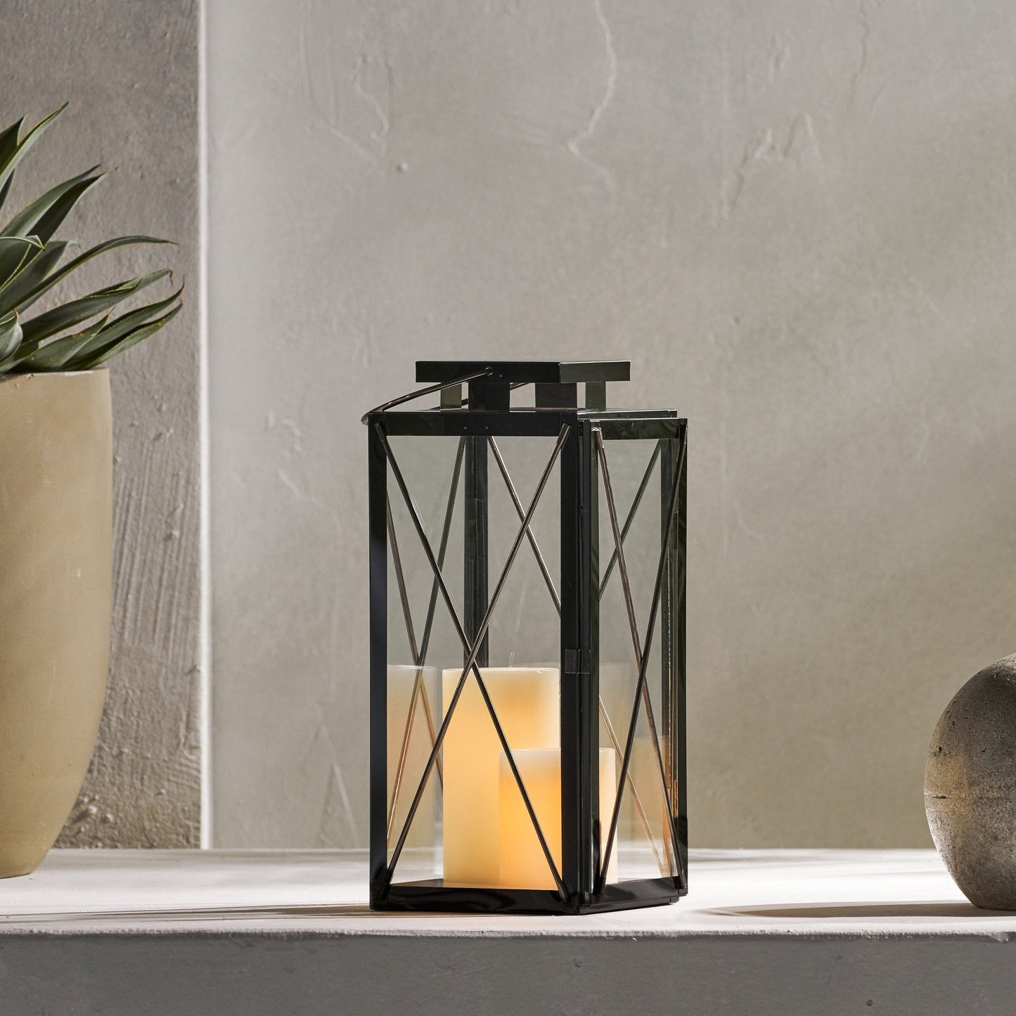 Lumina 14"H Outdoor Stainless Steel Lantern