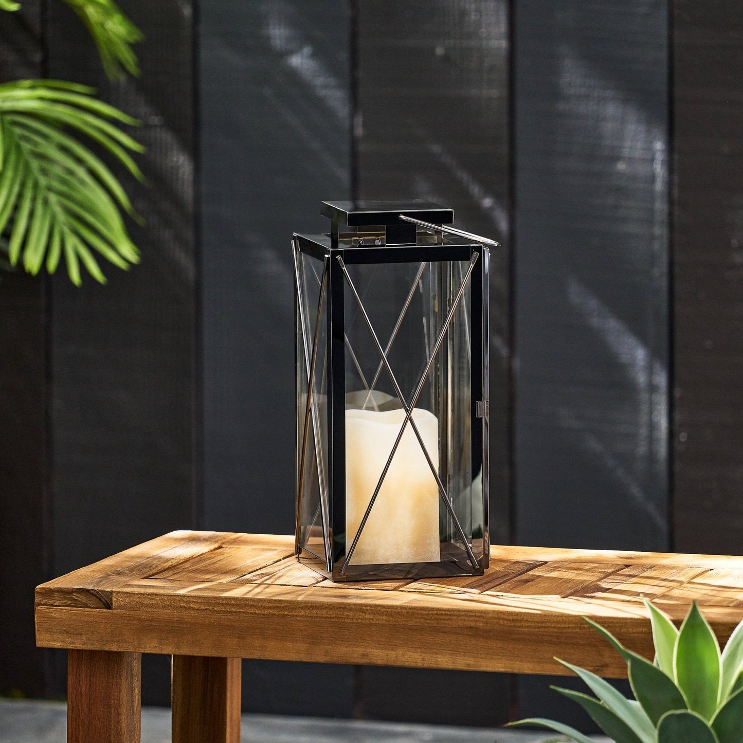 Lumina 14"H Outdoor Stainless Steel Lantern