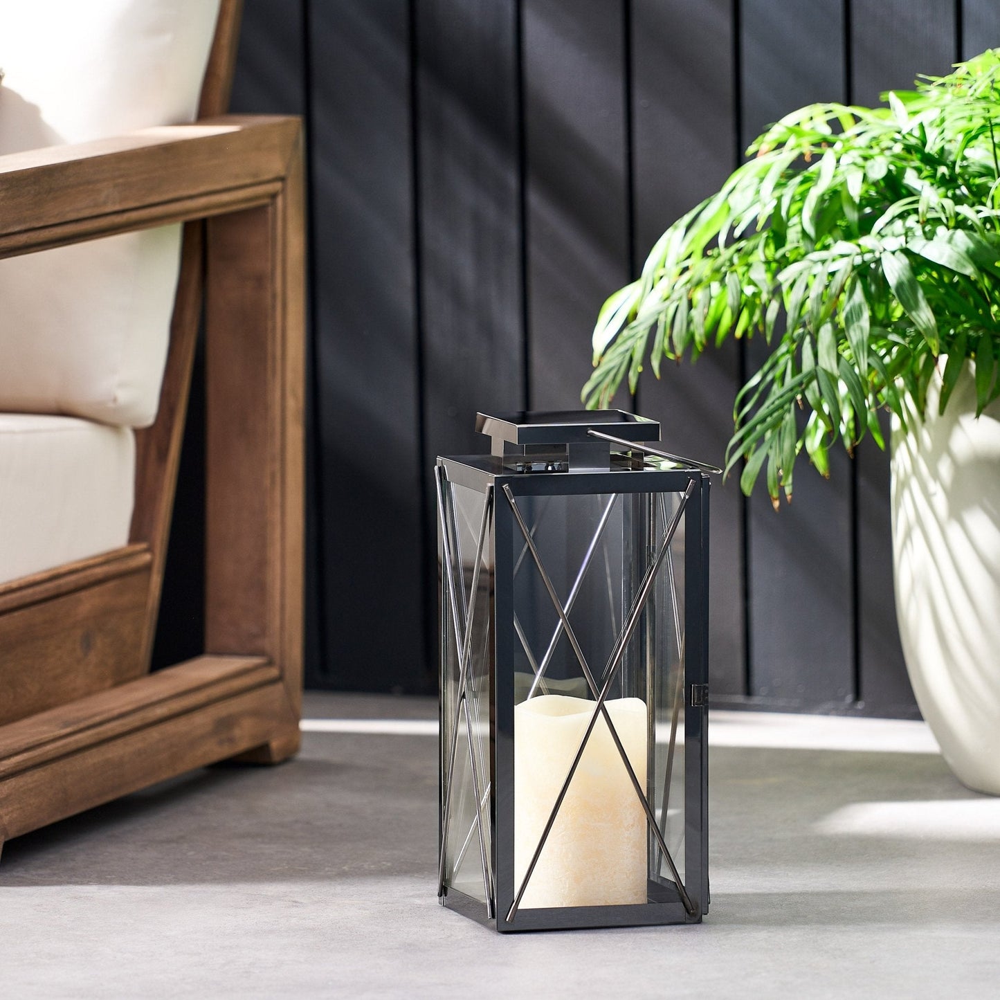 Lumina 14"H Outdoor Stainless Steel Lantern
