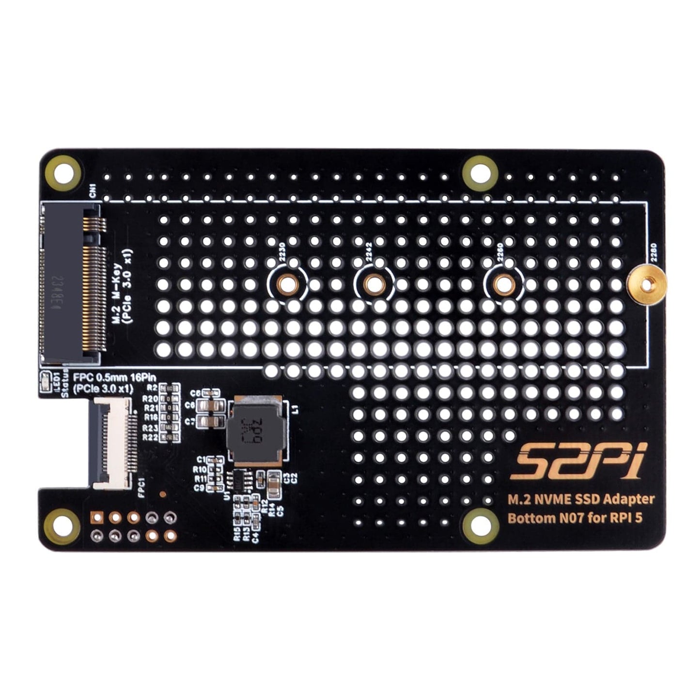 M.2 2280 NVMe PCIe Bottom for Raspberry Pi 5 (N07)