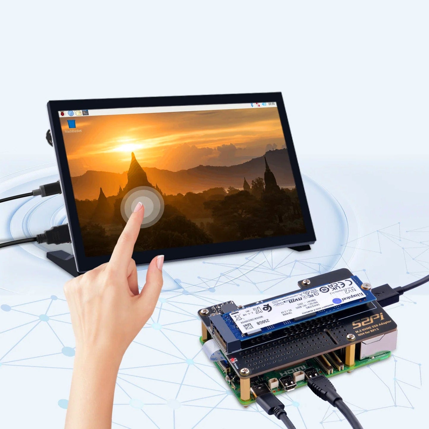 M.2 PCIe to 2280 NVMe Top Extension Adapter Board for Raspberry Pi 5 (N04) [Discontinued]