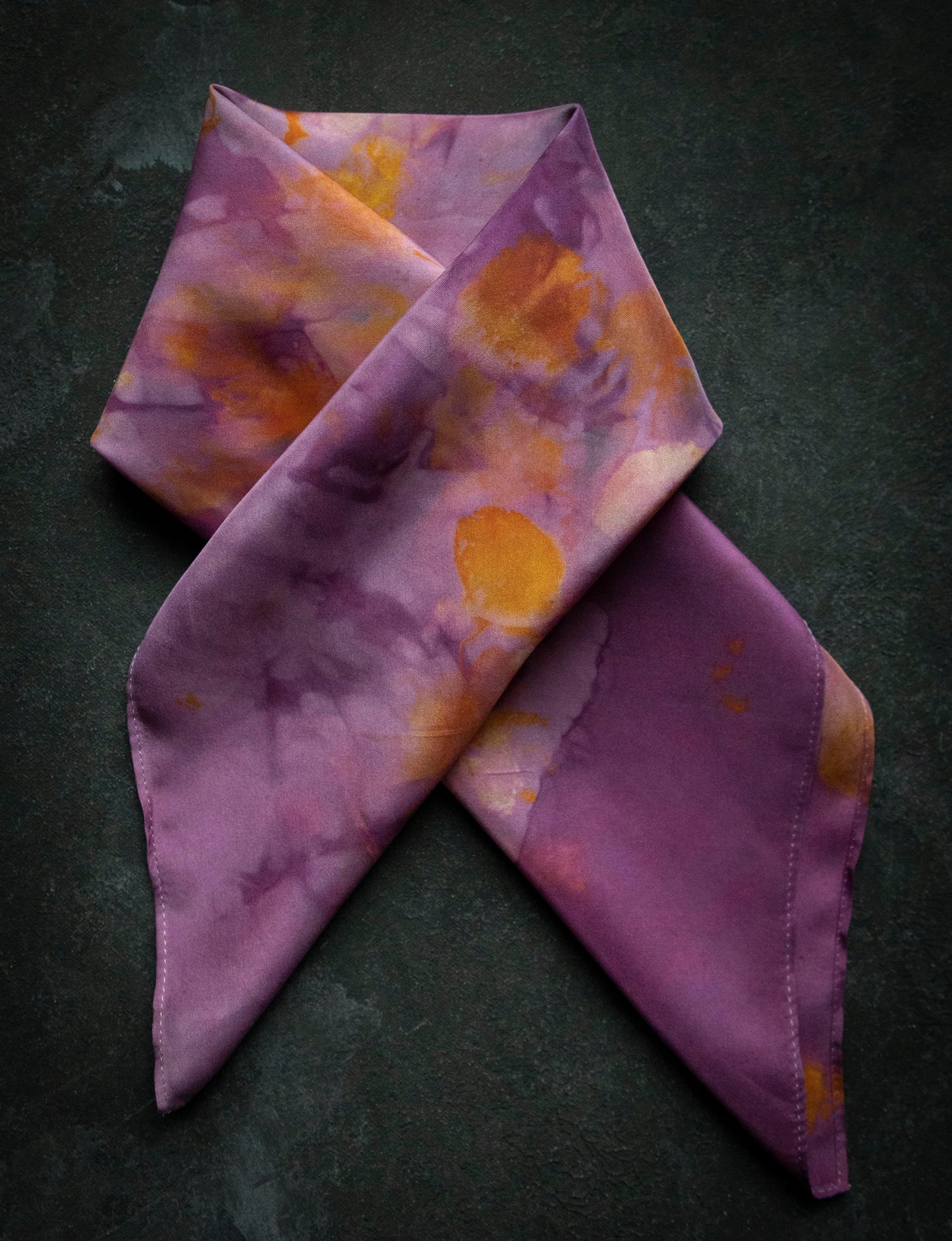 Original Eco-Print Silk Scarf 20 x 20" {Magenta}