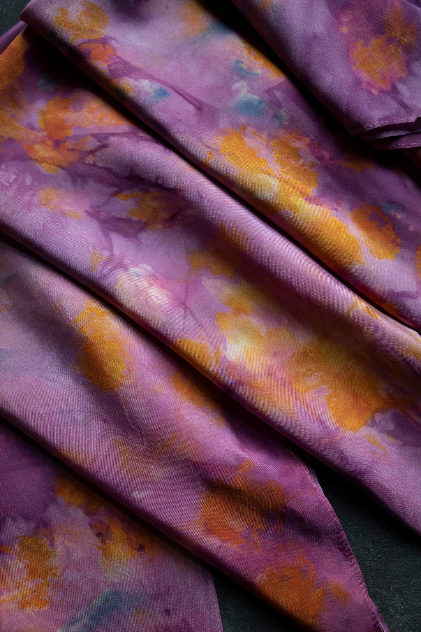 Original Eco-Print Silk Scarf 20 x 20" {Magenta}