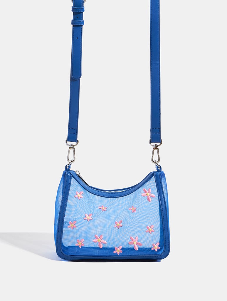 Maia Blue Mesh Cross Body Bag