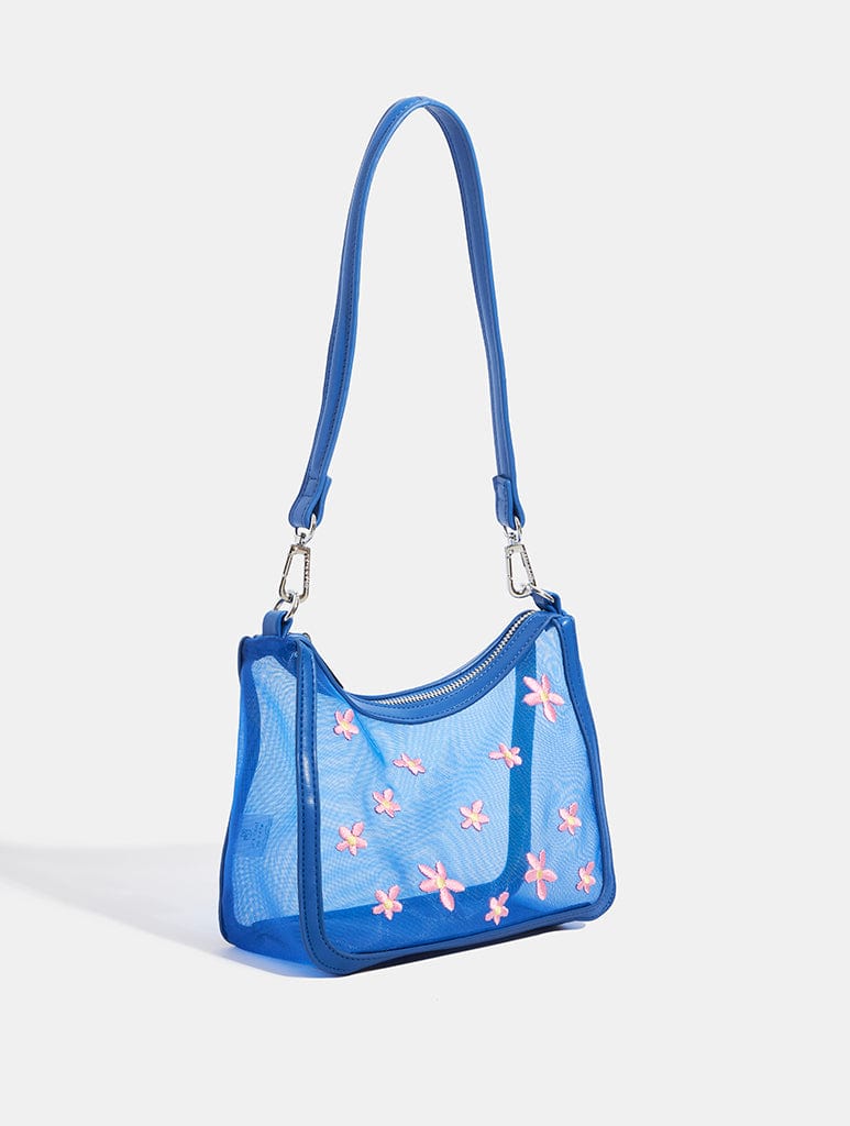 Maia Blue Mesh Cross Body Bag