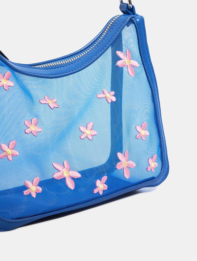 Maia Blue Mesh Cross Body Bag