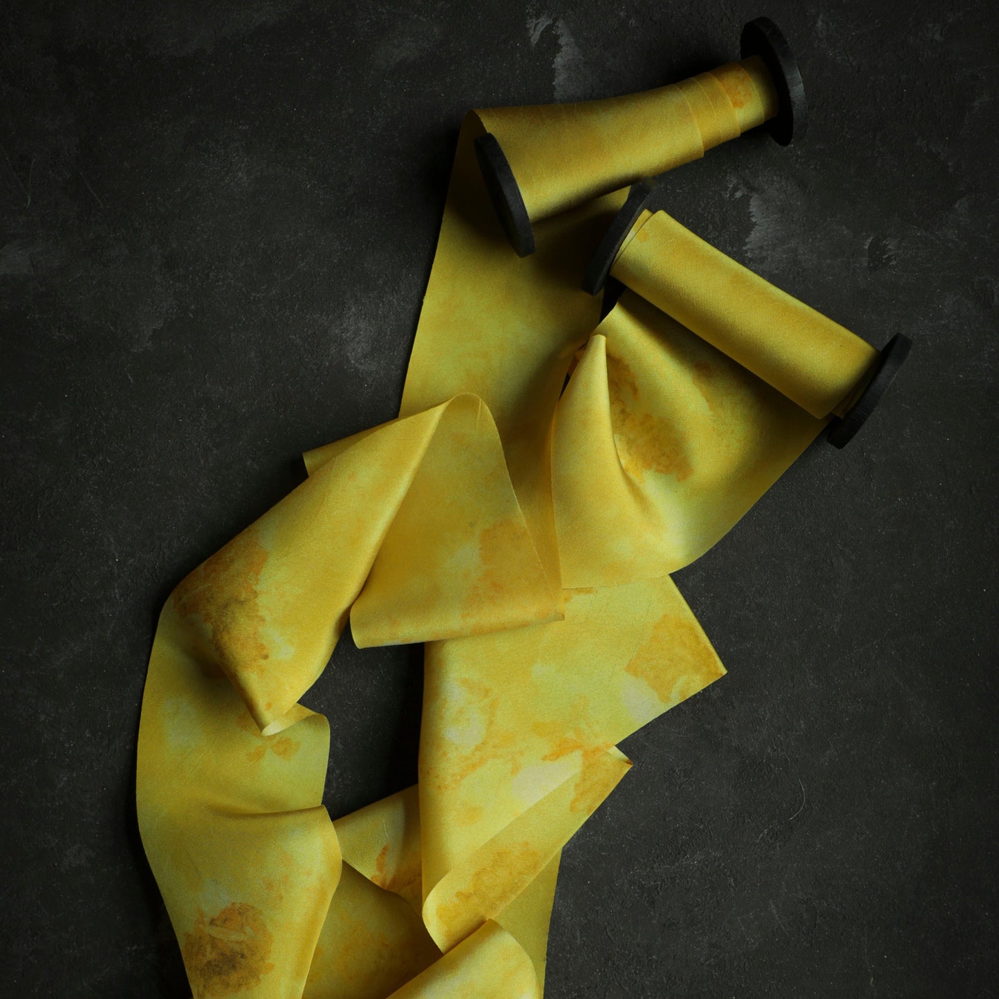 Original Eco-Print MARIGOLD Silk Ribbon