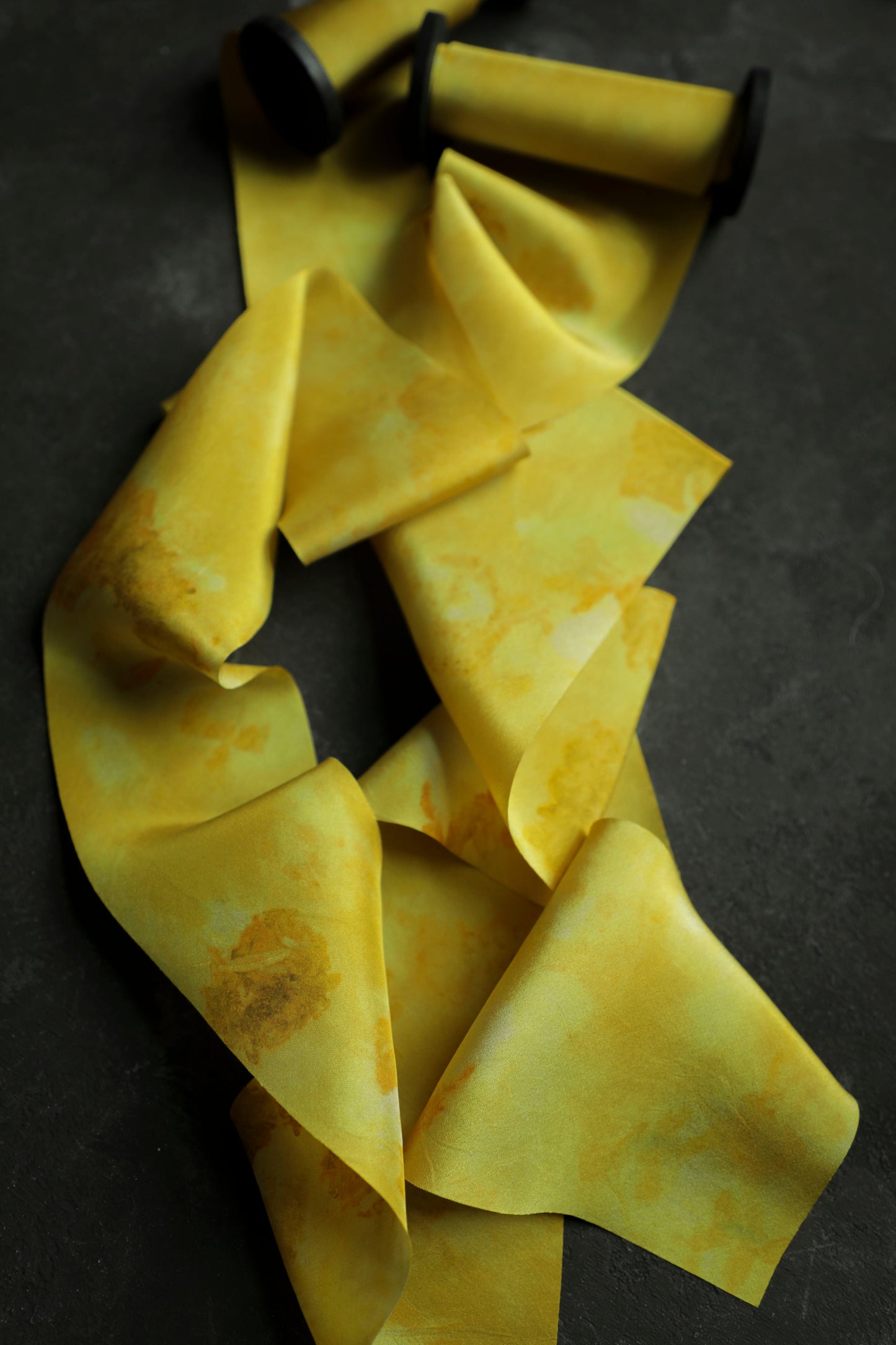 Original Eco-Print MARIGOLD Silk Ribbon