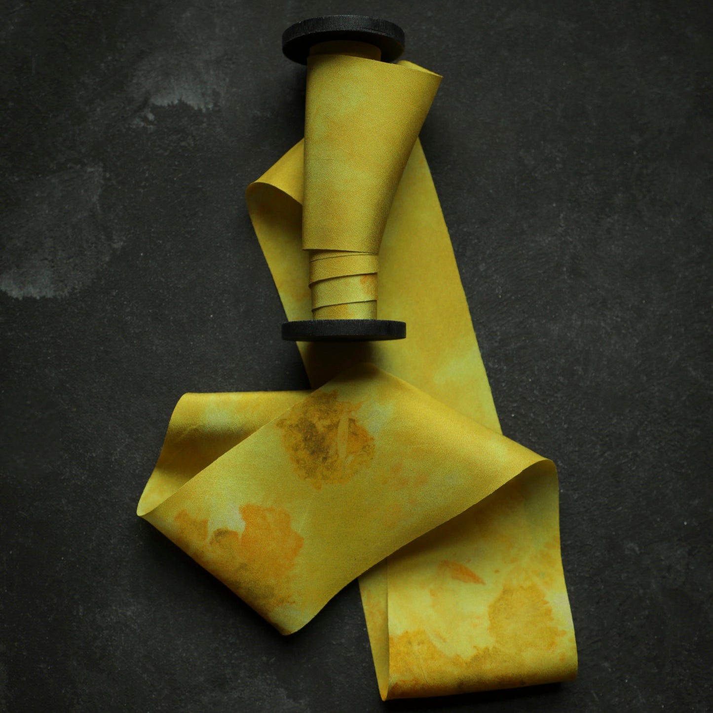 Original Eco-Print MARIGOLD Silk Ribbon