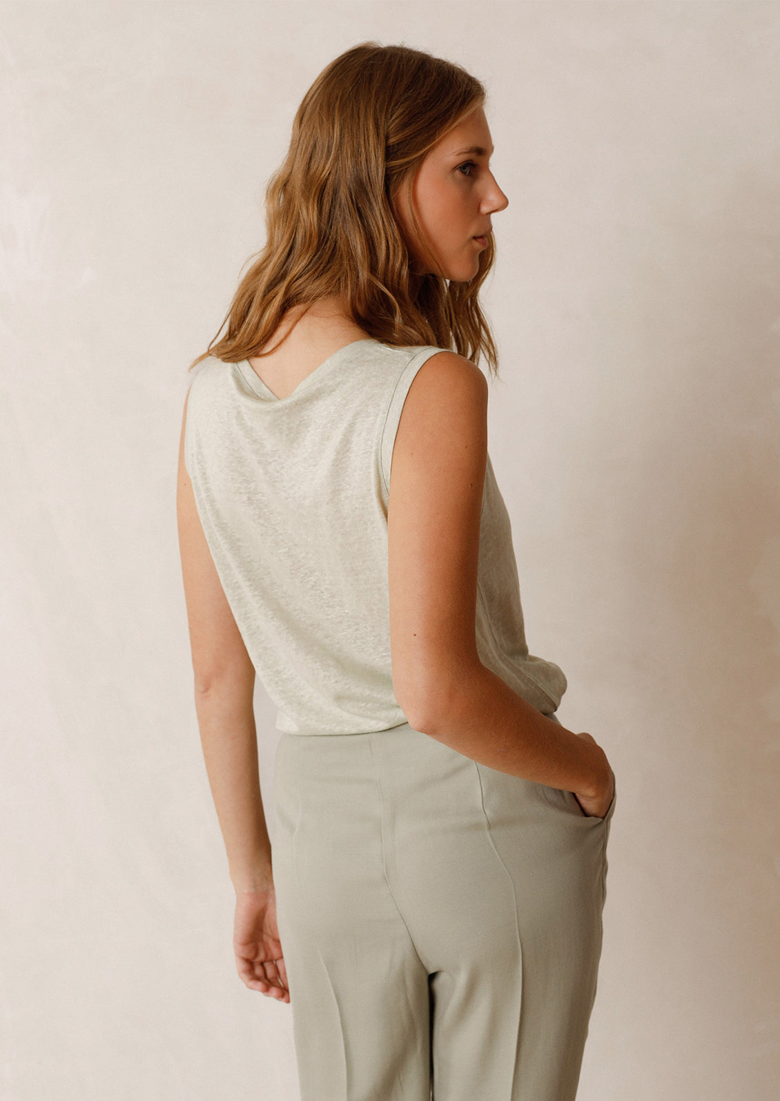 Martine Sleeveless Linen Tee