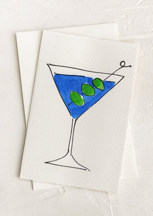 Martini With Olives Blank Card