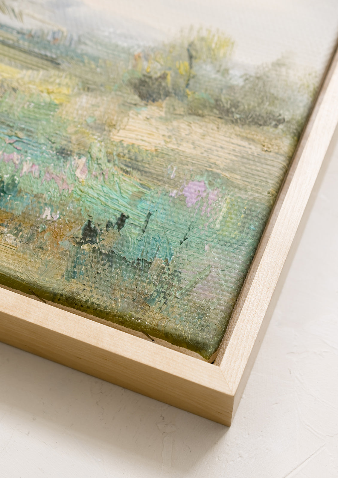 Framed Oil Landscape Painting, Meadow