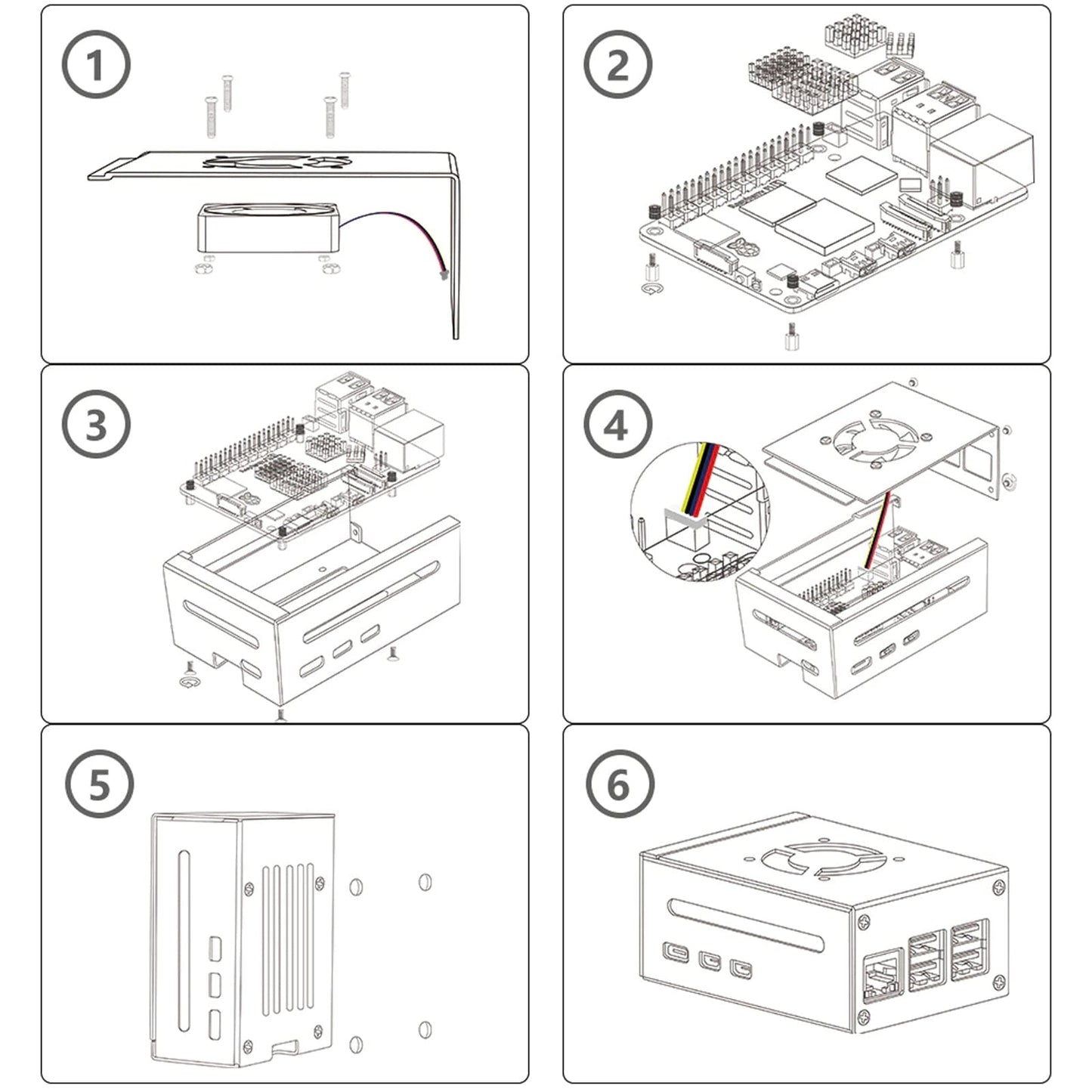 Metal Case with 40mm Cooling Fan for Raspberry Pi 5