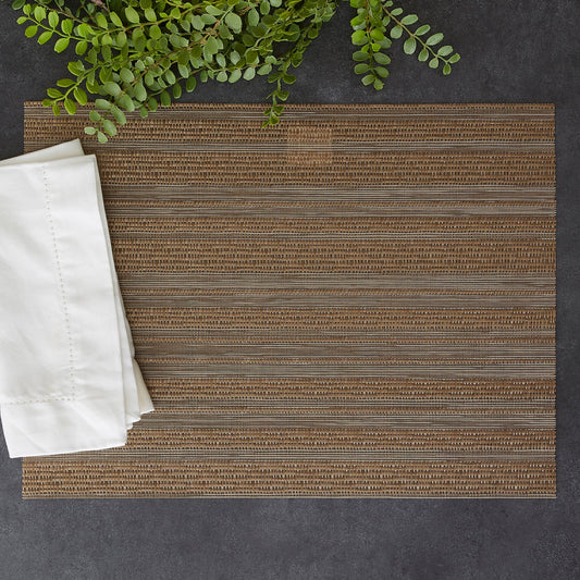 Metallic Gold Pvc Basketweave Placemats, Set Of 6