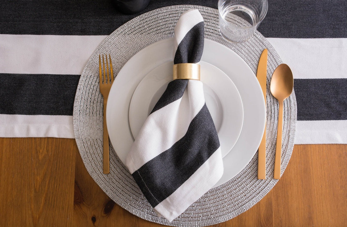 Metallic Silver Round Woven Placemats, Set Of 6