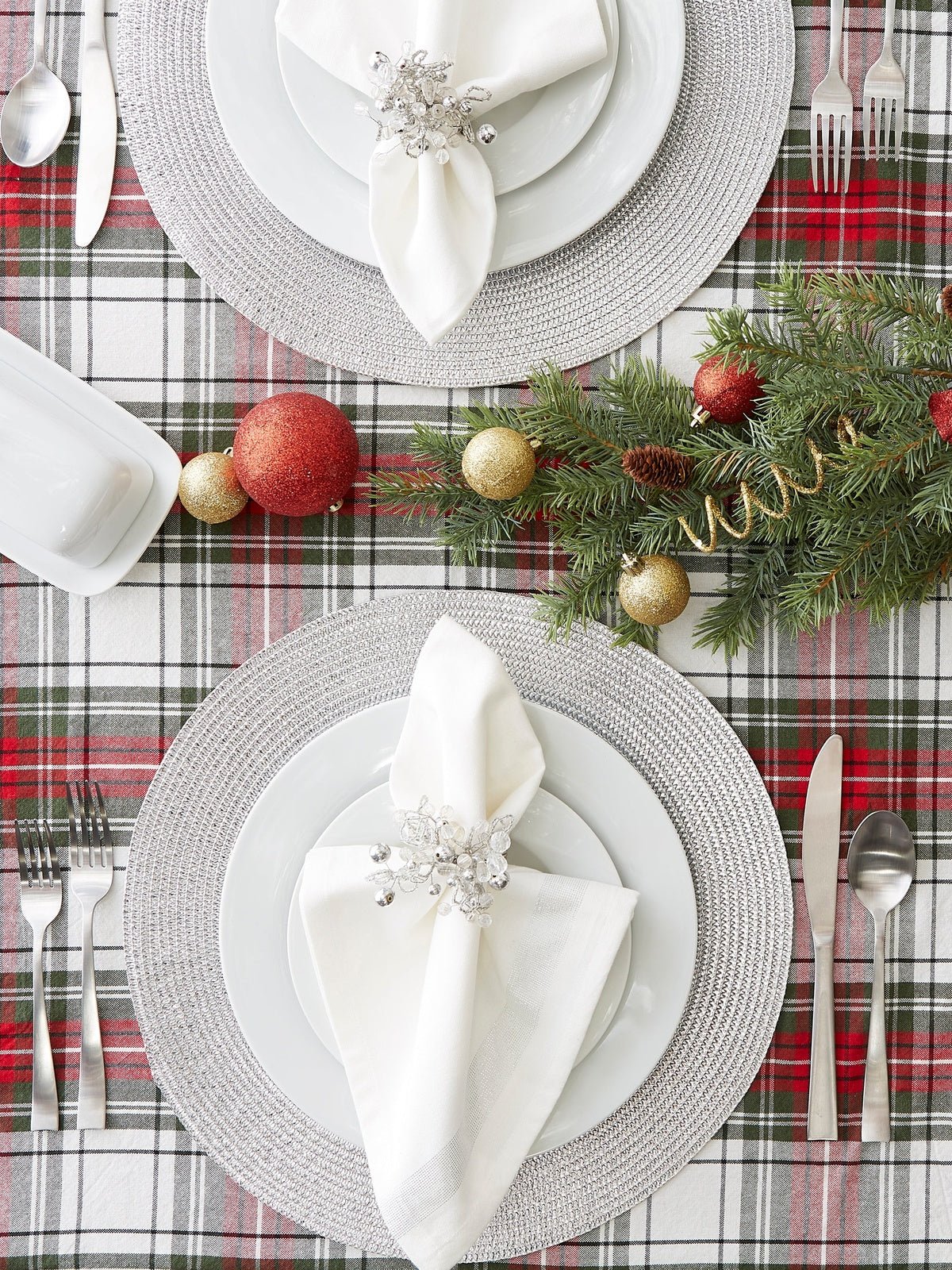 Metallic Silver Round Woven Placemats, Set Of 6
