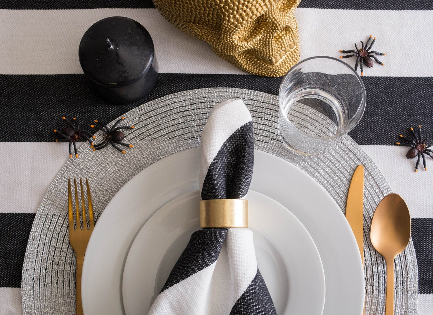 Metallic Silver Round Woven Placemats, Set Of 6