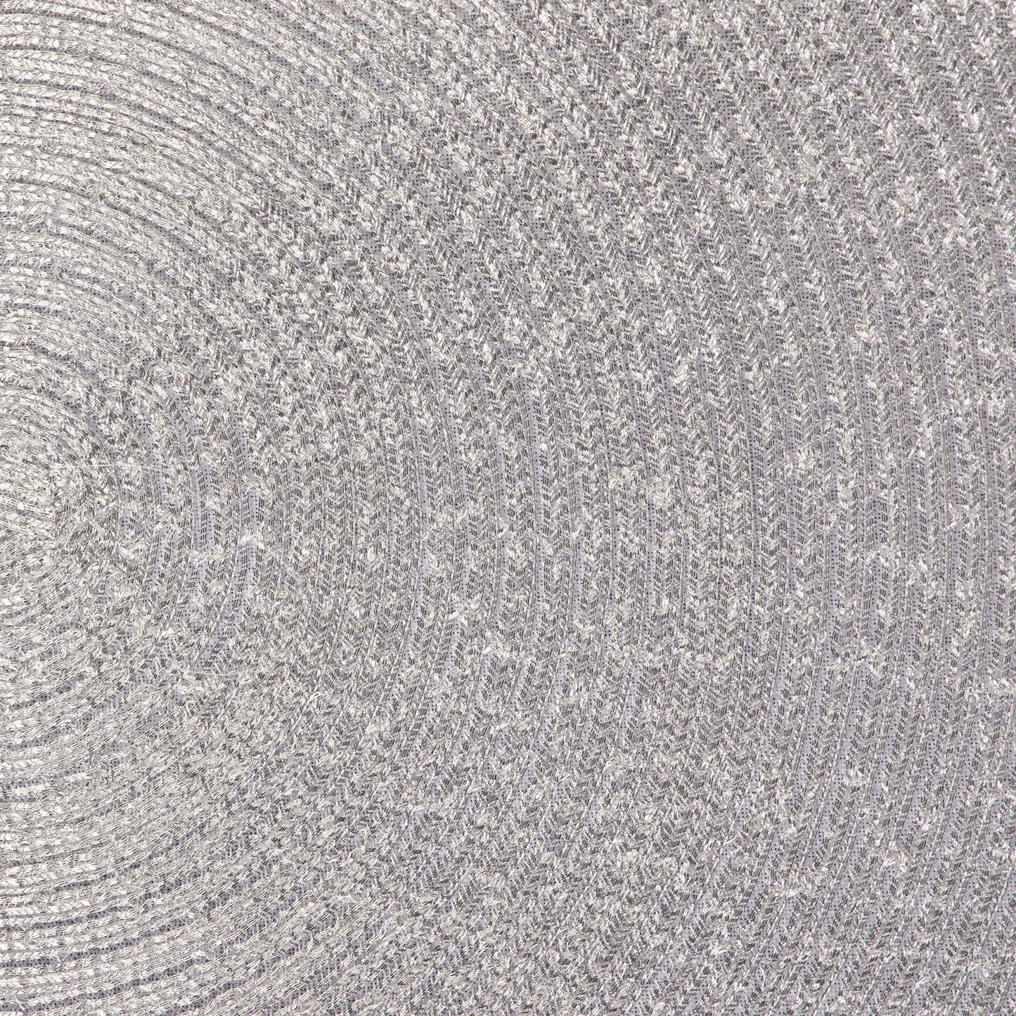Metallic Silver Round Woven Placemats, Set Of 4