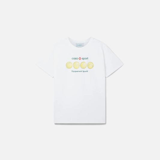 Casablanca Casa Sport Tennis Balls Printed Baby T-Shirt - White