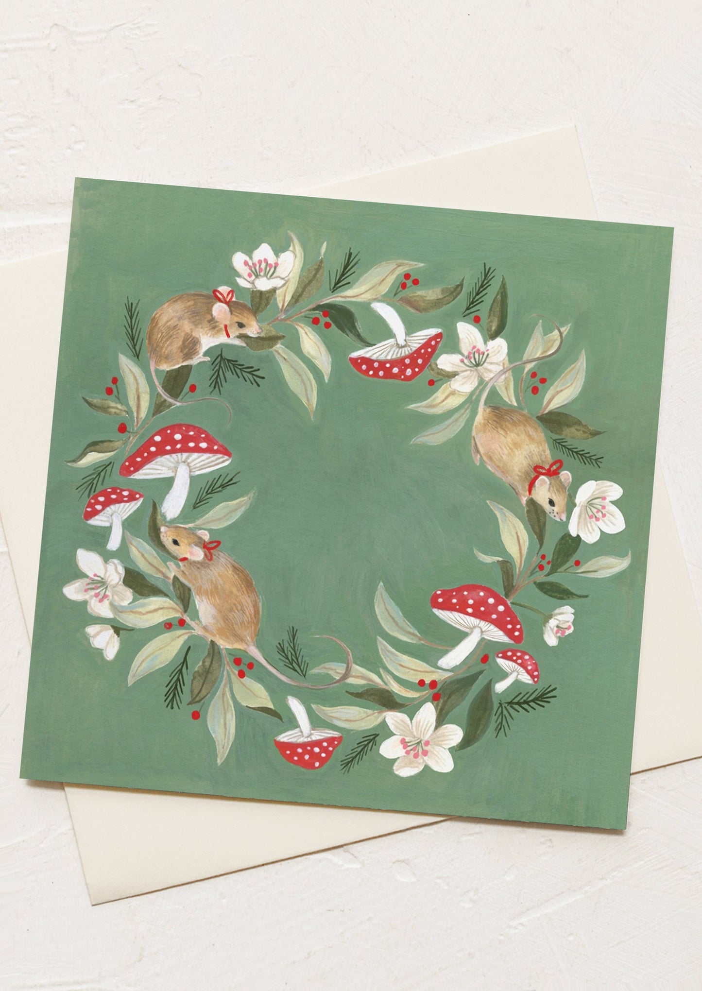 Merry Mushroom Mice Card