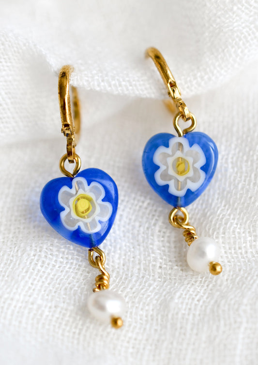 Millefiore Daisy Huggie Earrings