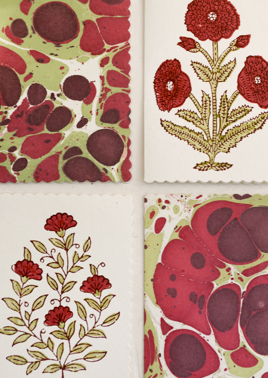 Block Printed Card Set with Gift Box