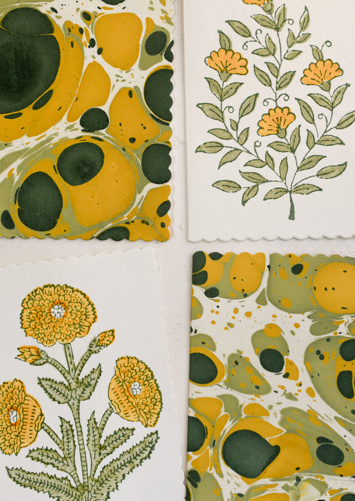 Block Printed Card Set with Gift Box