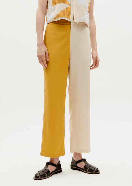 Mariam Pants in Yellow Patched