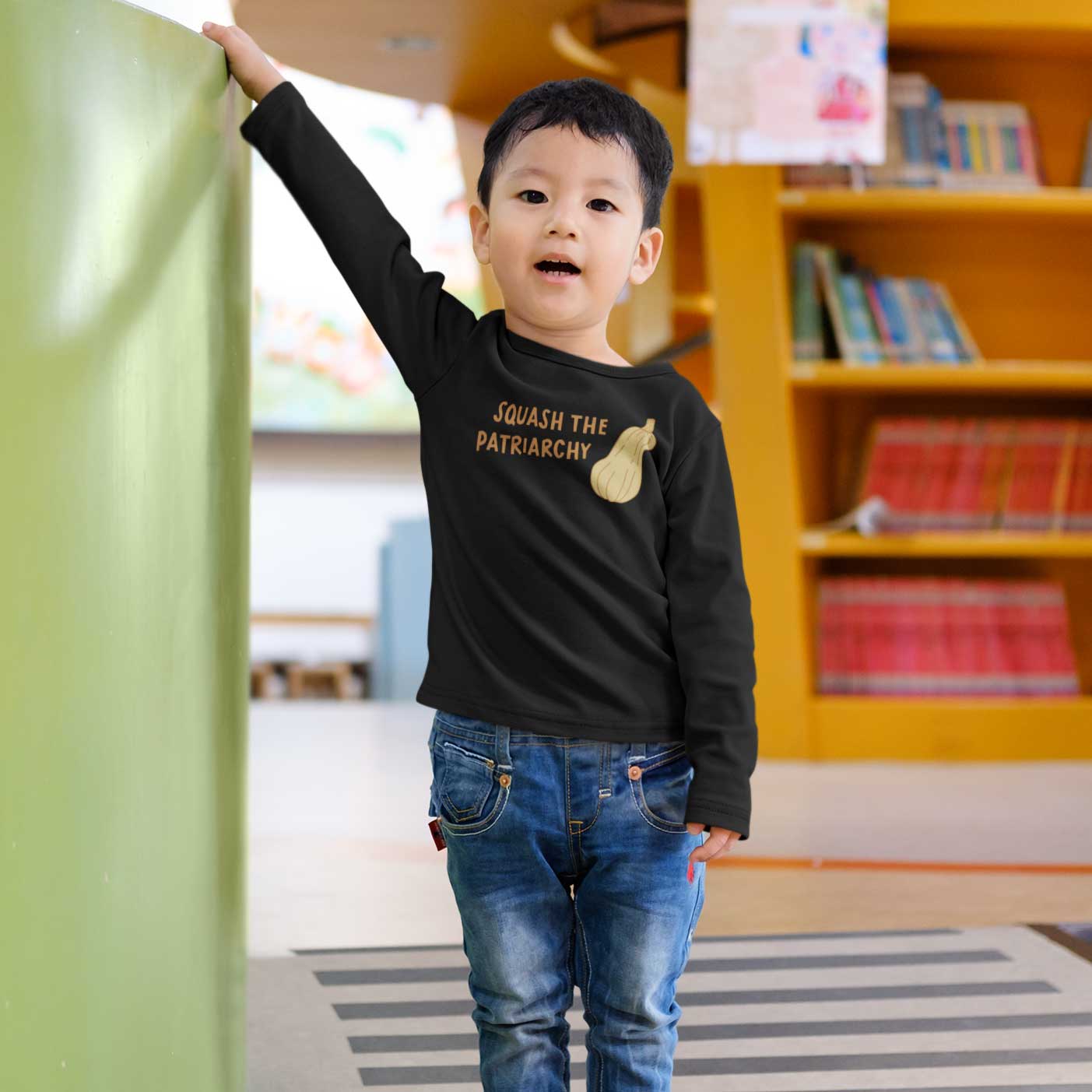 Squash The Patriarchy Long Sleeve Kids Tee