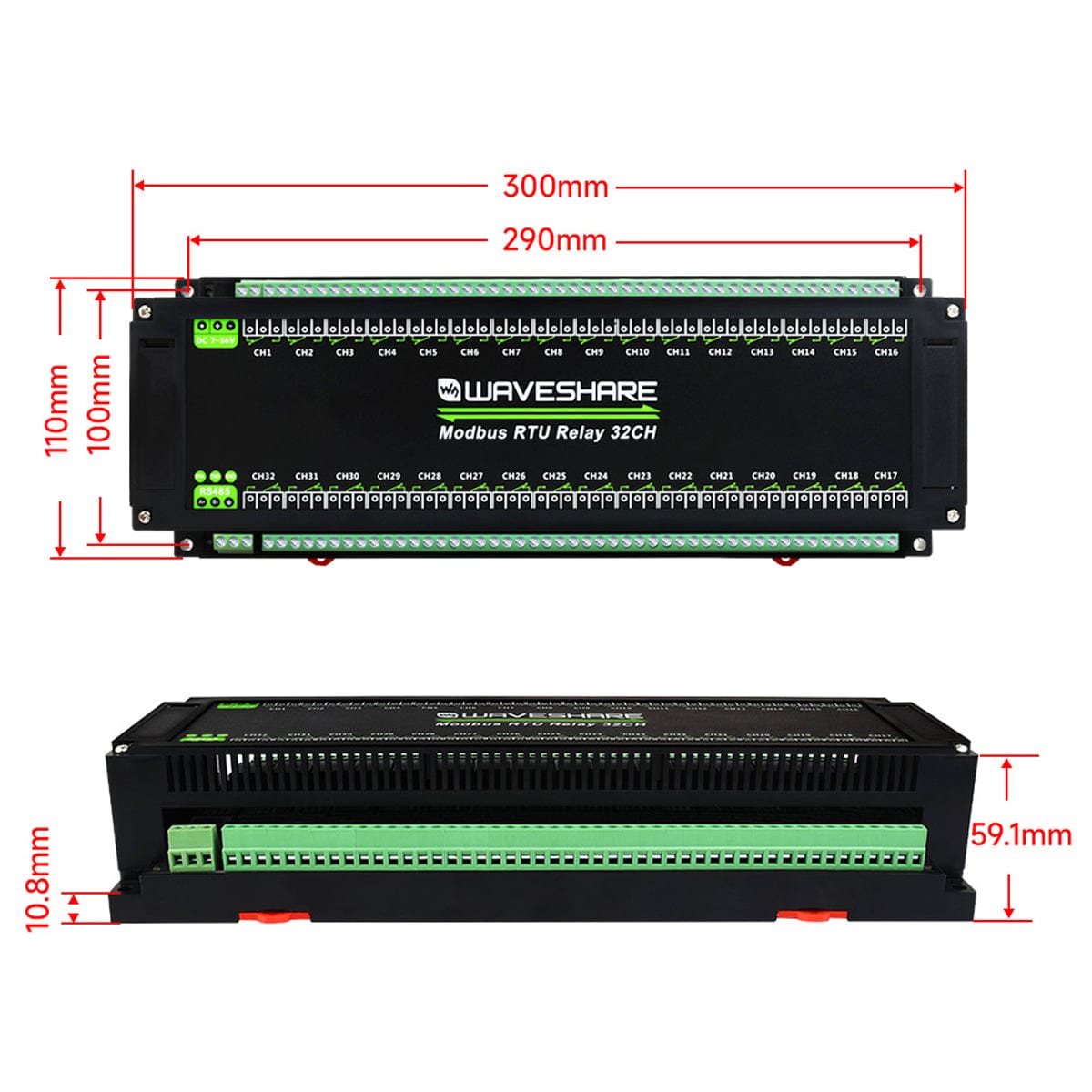 Modbus RTU 32-Channel Relay Module