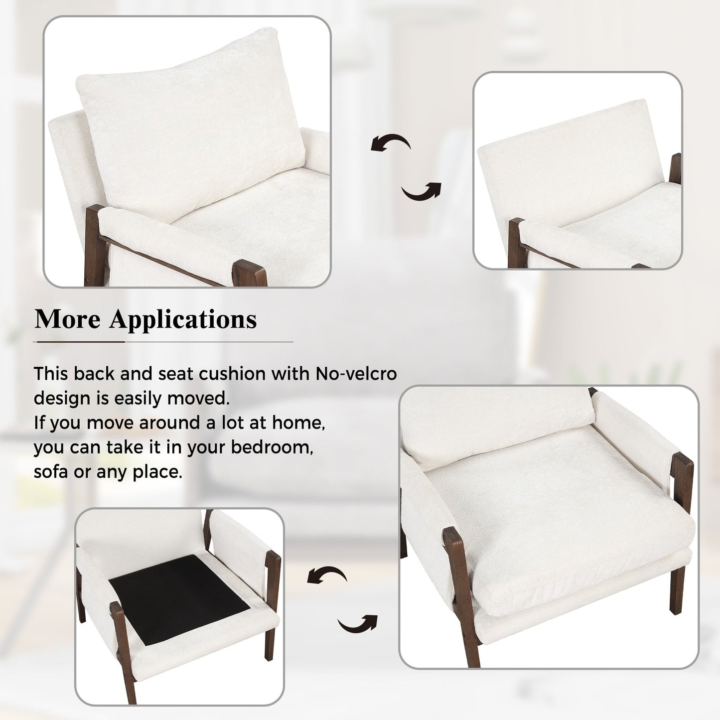 Modern Accent Chair with Thick Seat Cushion