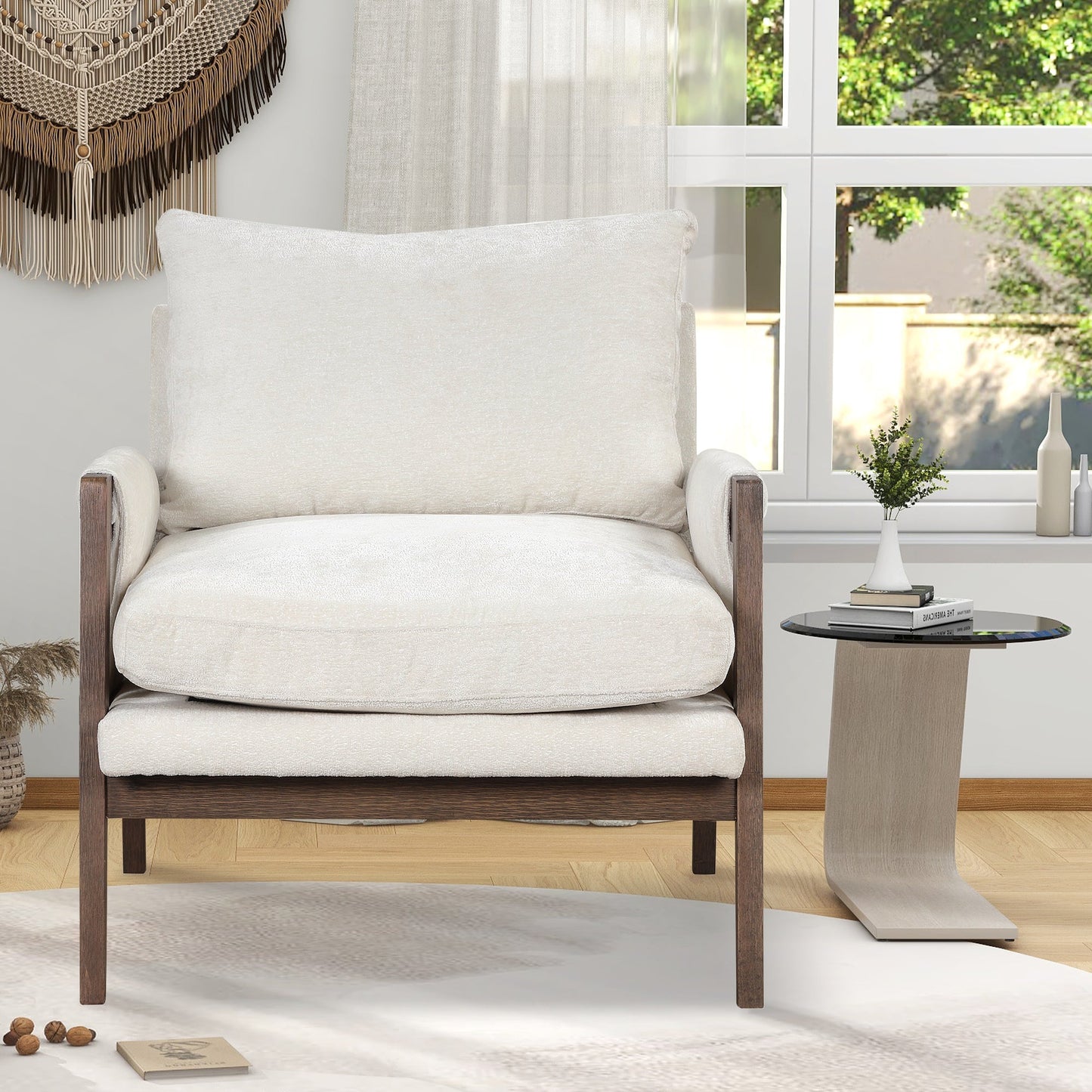 Modern Accent Chair with Thick Seat Cushion
