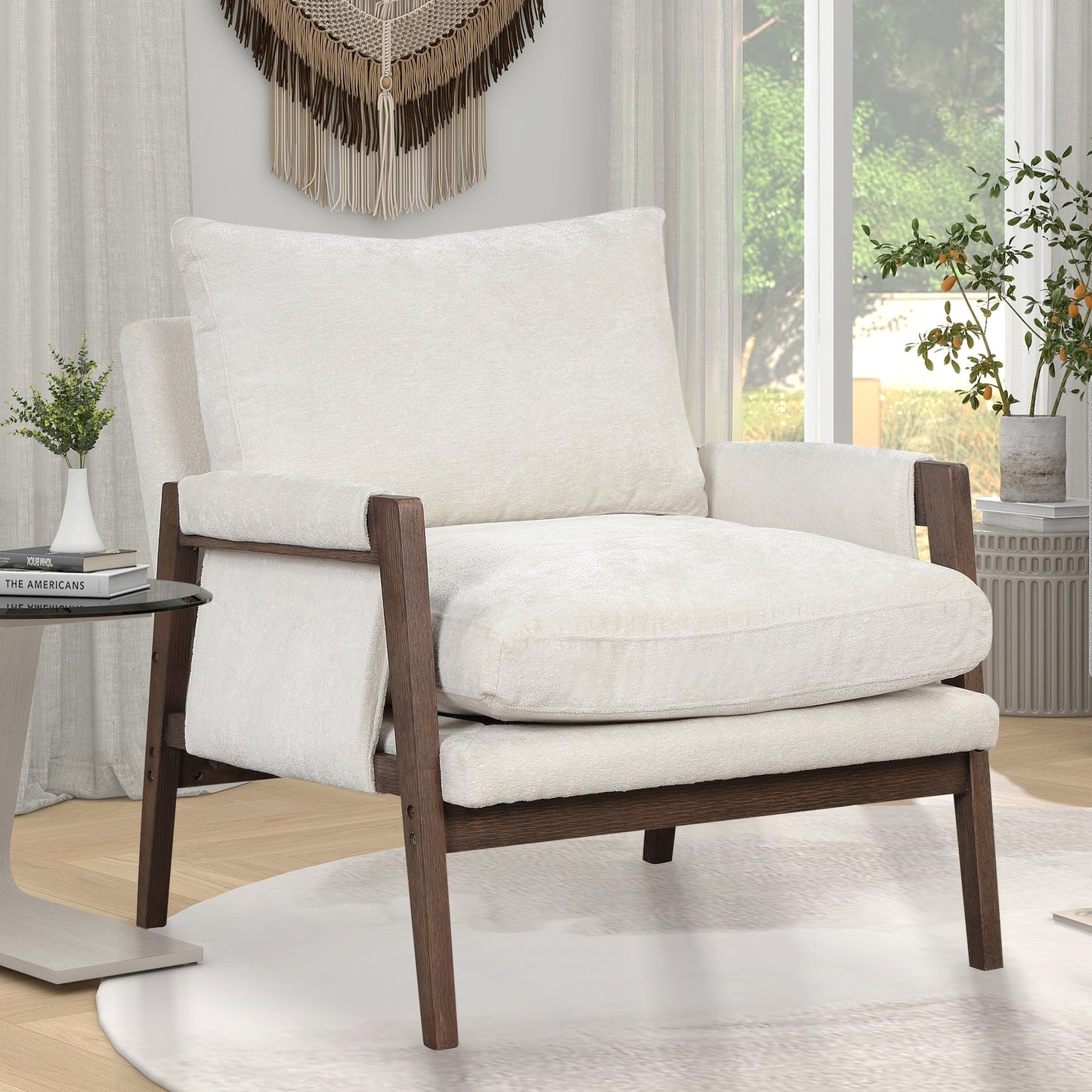 Modern Accent Chair with Thick Seat Cushion
